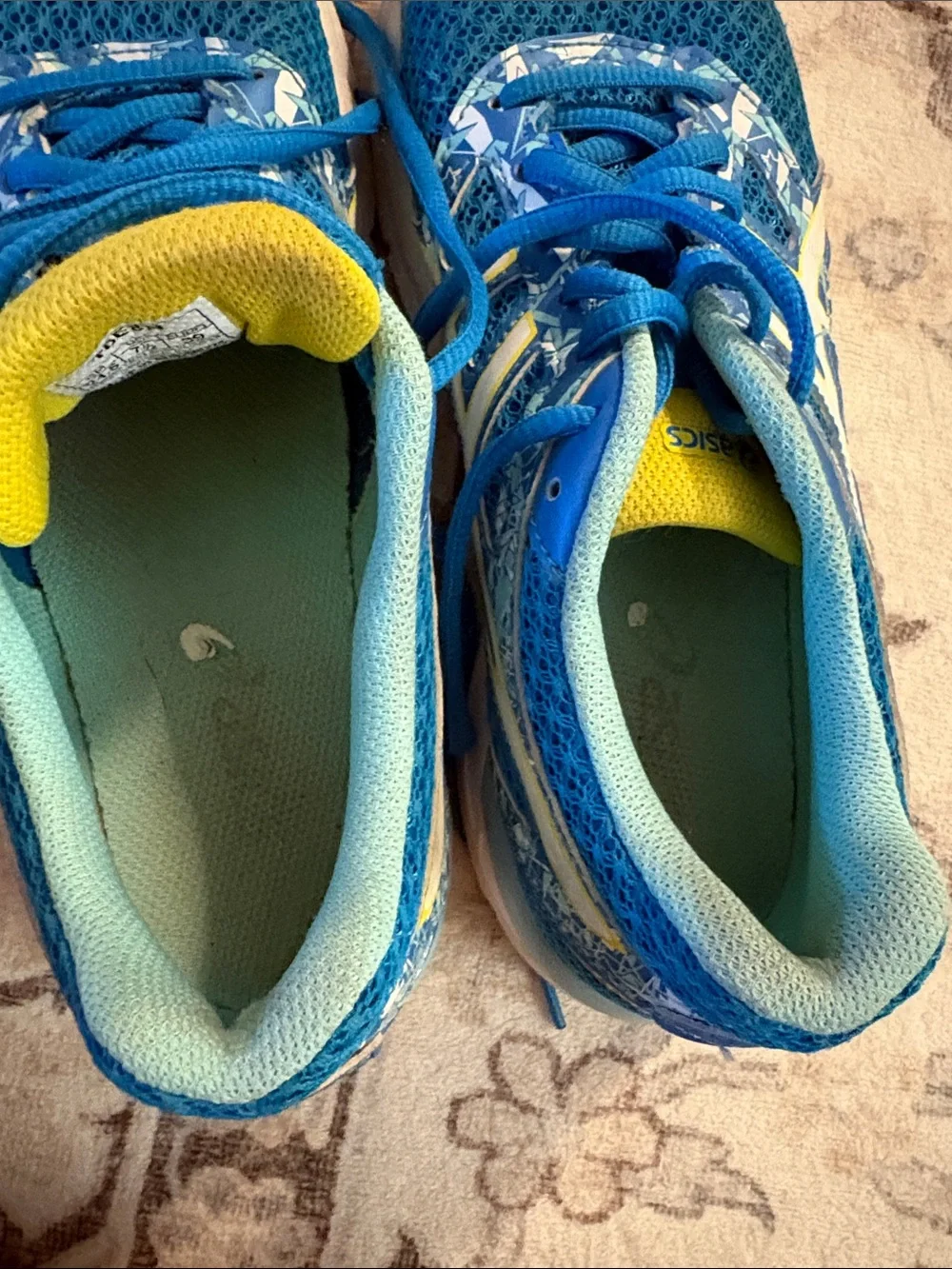 ASICS Gel Women's Running Shoes Teal Blue with Yellow Accent